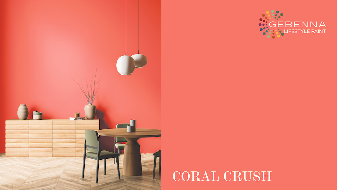 Gebenna Vægmaling: Coral Crush Farveprøve